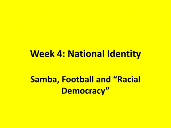 Week 4: National Identity