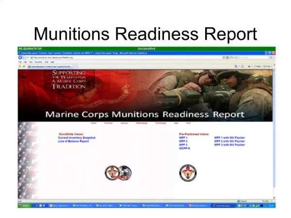 Munitions Readiness Report