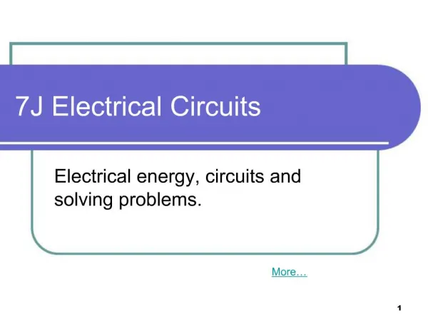 7J Electrical Circuits