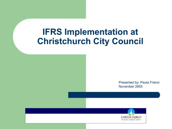 IFRS Implementation at Christchurch City Council