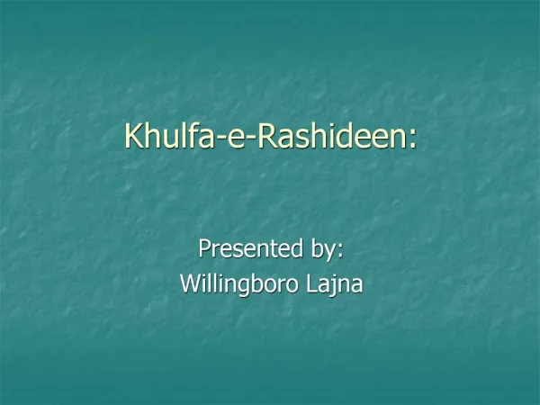 Khulfa-e-Rashideen: