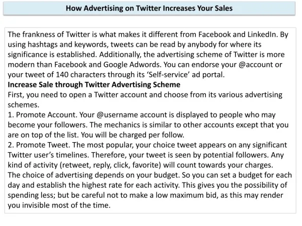 How Advertising on Twitter Increases Your Sales