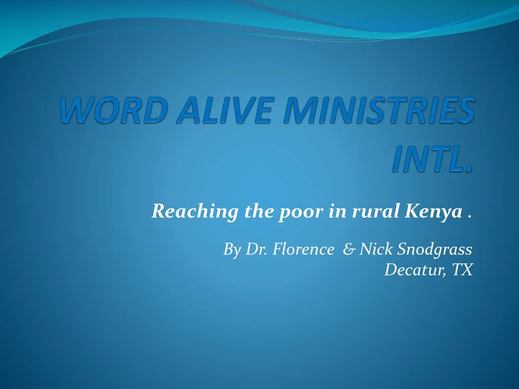 word alive ministries intl