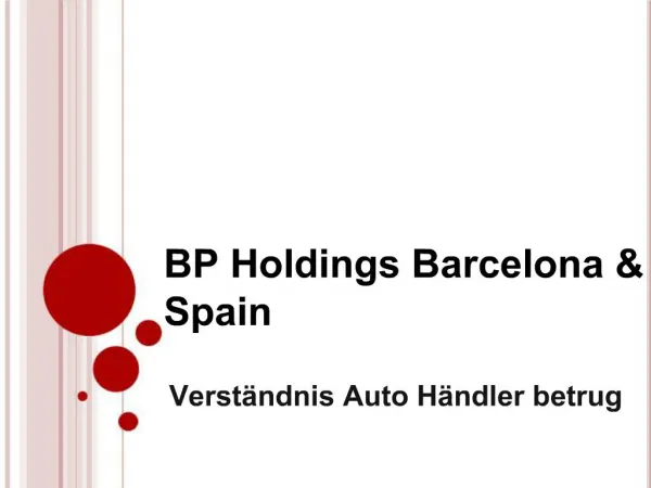 BP Holdings - Verständnis Auto Händler betrug