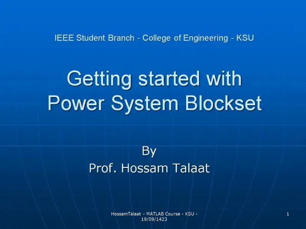 IEEE Student Branch - College of Engineering - KSU Getting ...