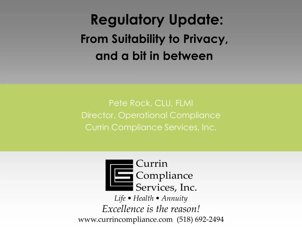 regulatory update from suitability to privacy