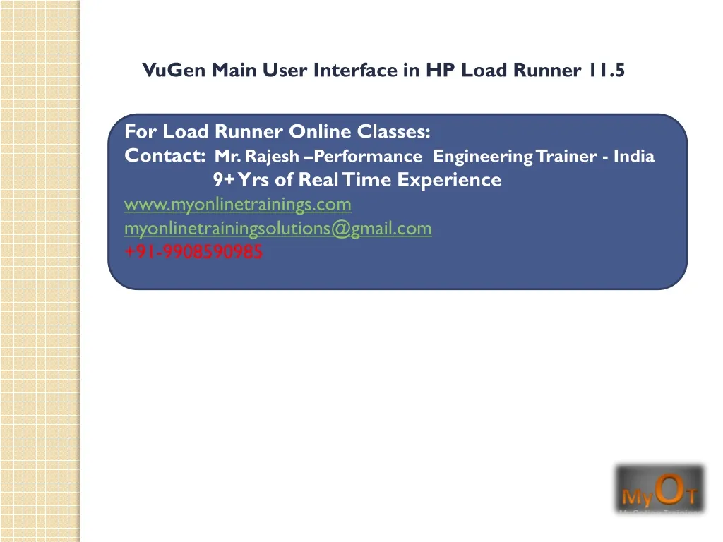 vugen main user interface in hp load runner 11 5