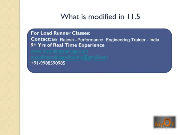 What is different in HP load runner 11.5