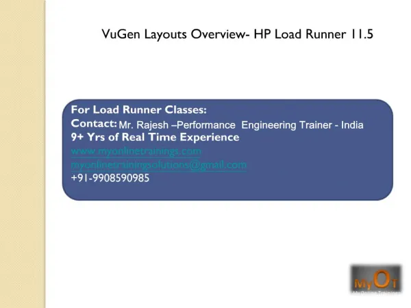 HP Load runner 11.5 Vugen Layout overview