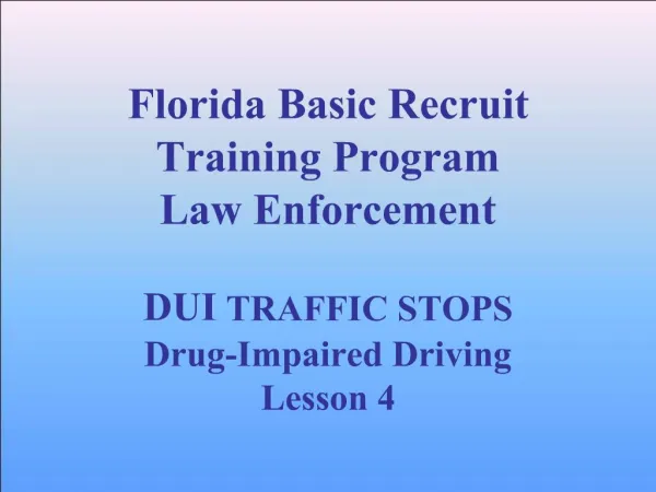 Florida Basic Recruit Training Program