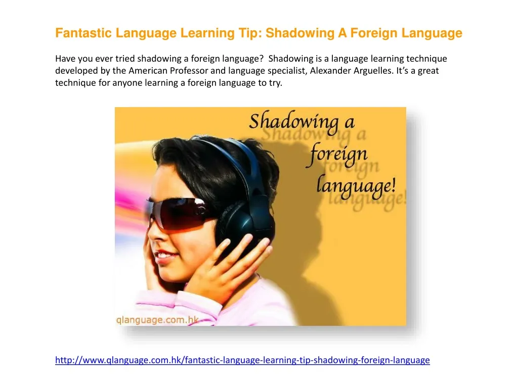 fantastic language learning tip shadowing