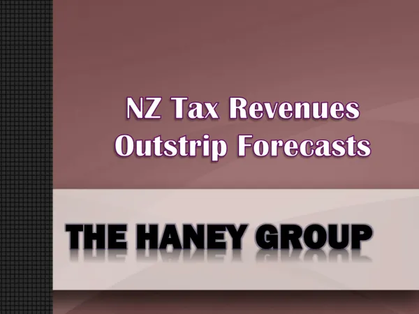 NZ Tax Revenues Outstrip Forecasts