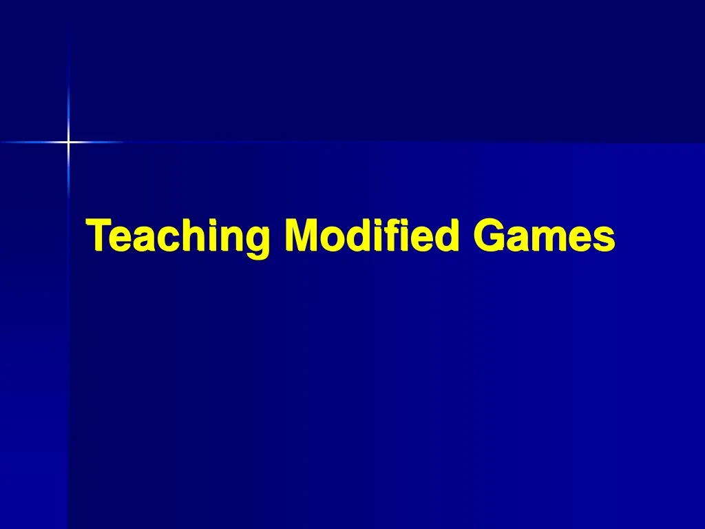 teaching modified games