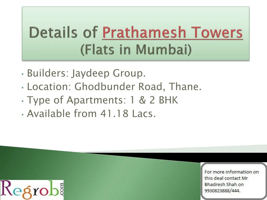 details of prathamesh towers flats in mumbai