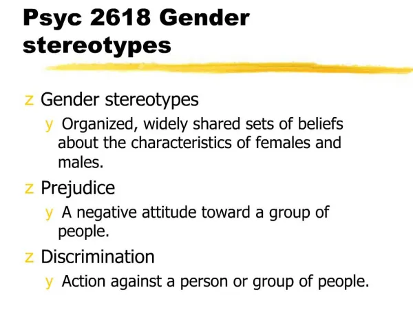 Psyc 2618 Gender stereotypes