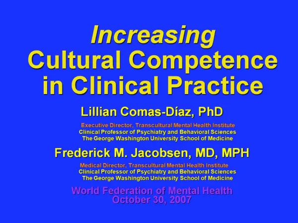 Increasing Cultural Competence in Clinical Practice