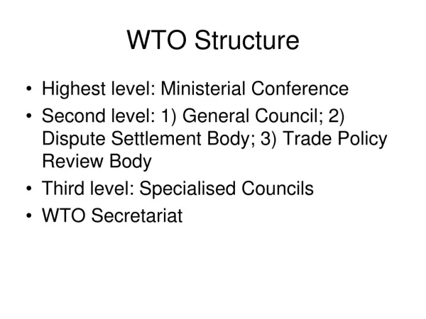 WTO Structure