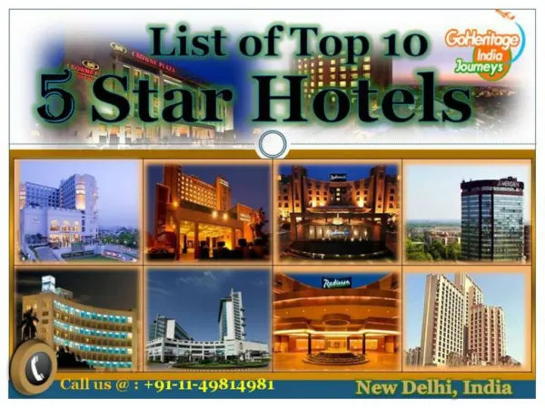 Delhi 5 Star Hotels list