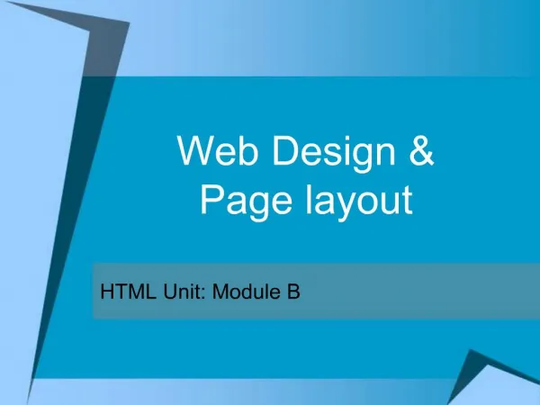 Web Design Page layout