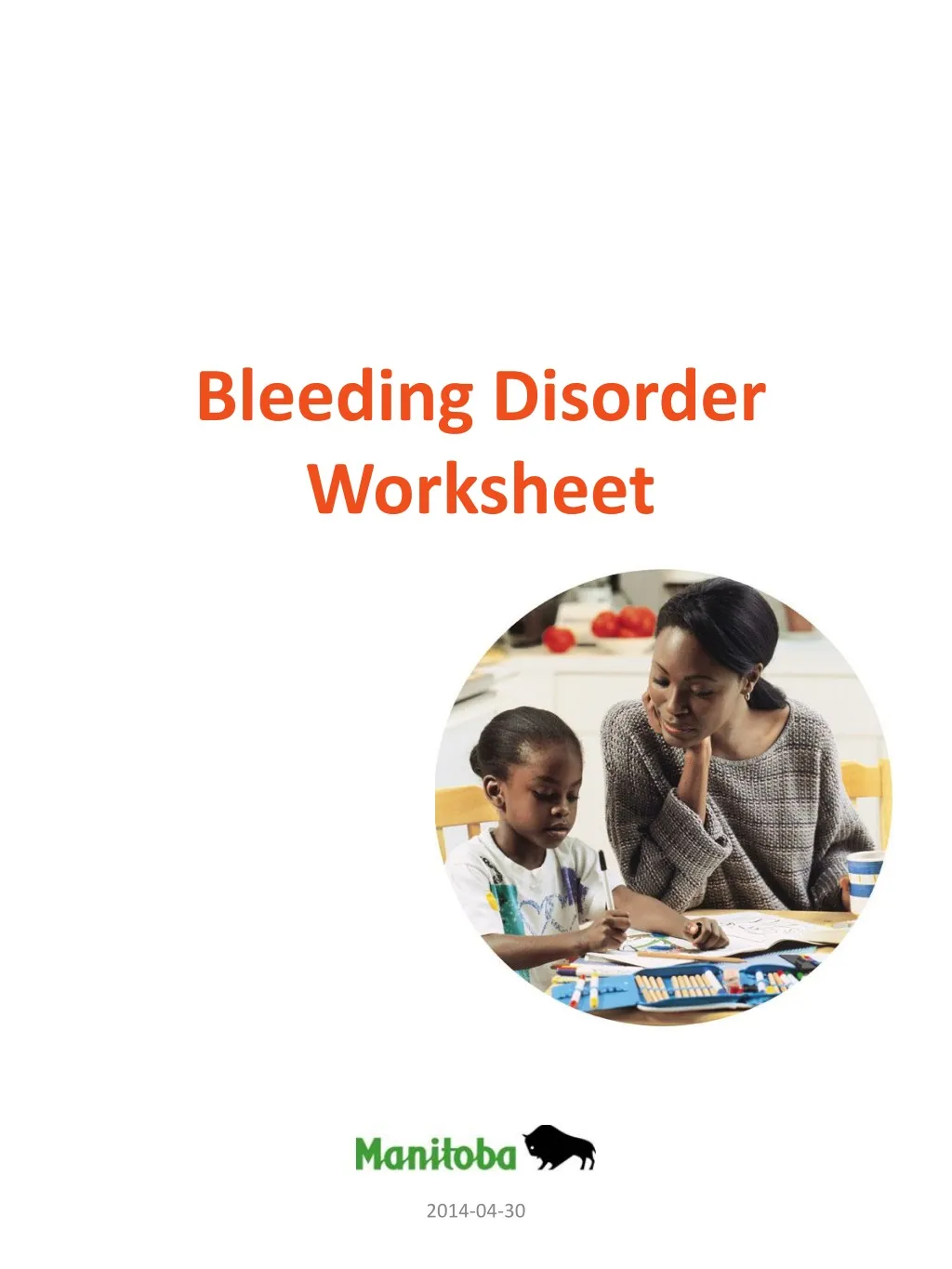 bleeding disorder worksheet