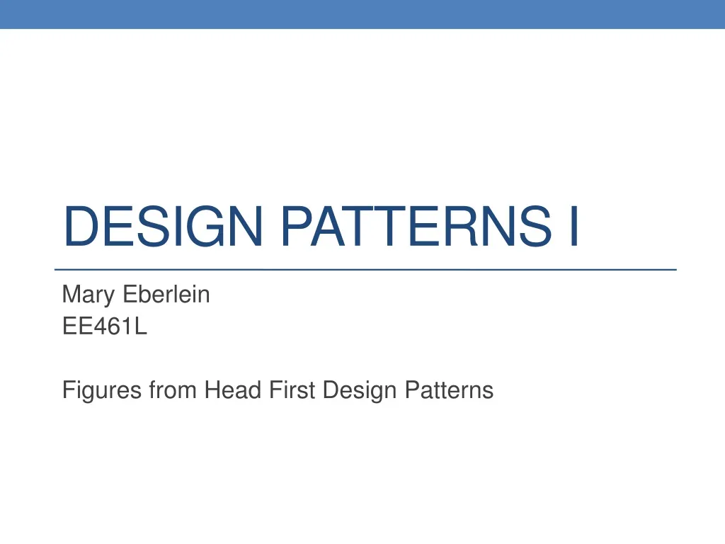 design patterns i