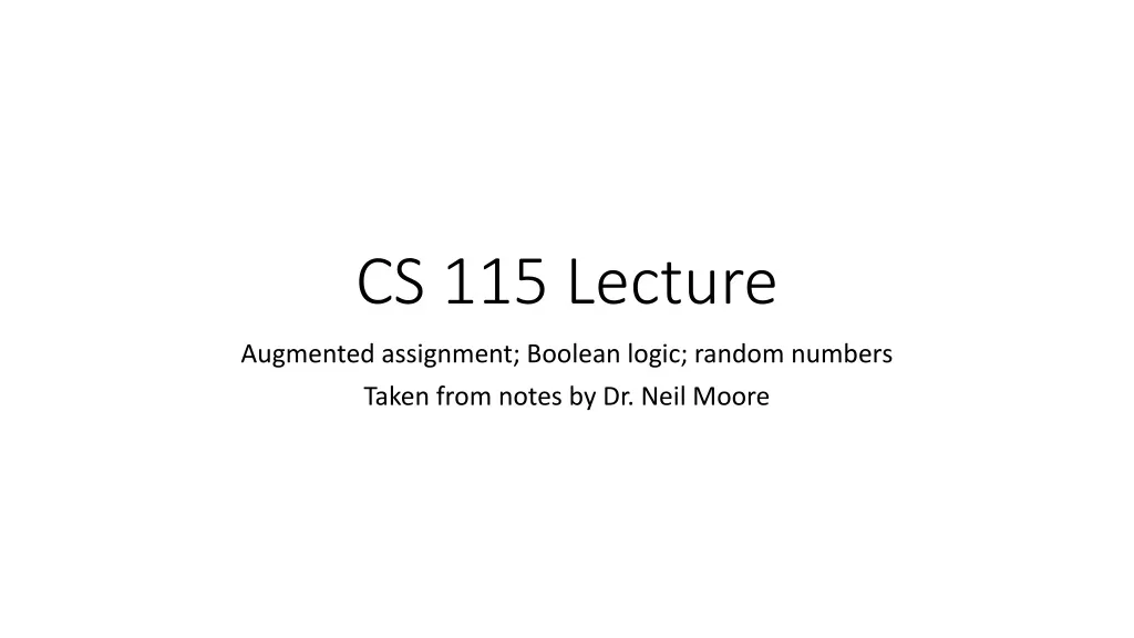 cs 115 lecture