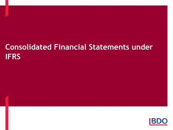 Consolidated Financial Statements under IFRS