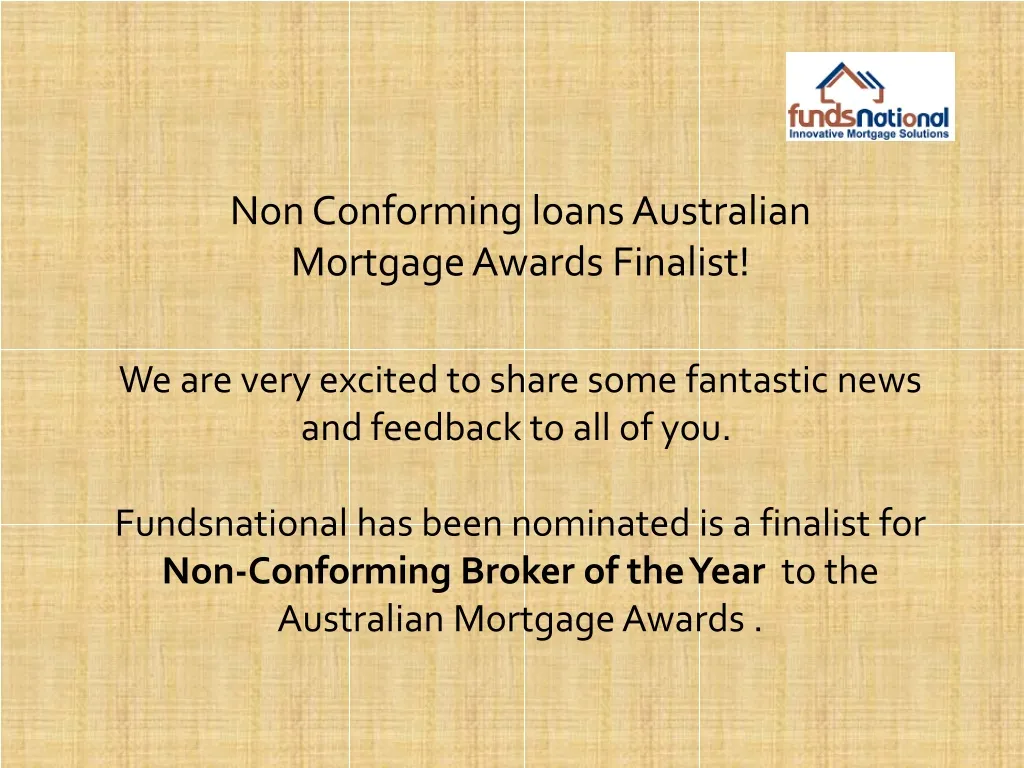 non conforming loans australian mortgage awards