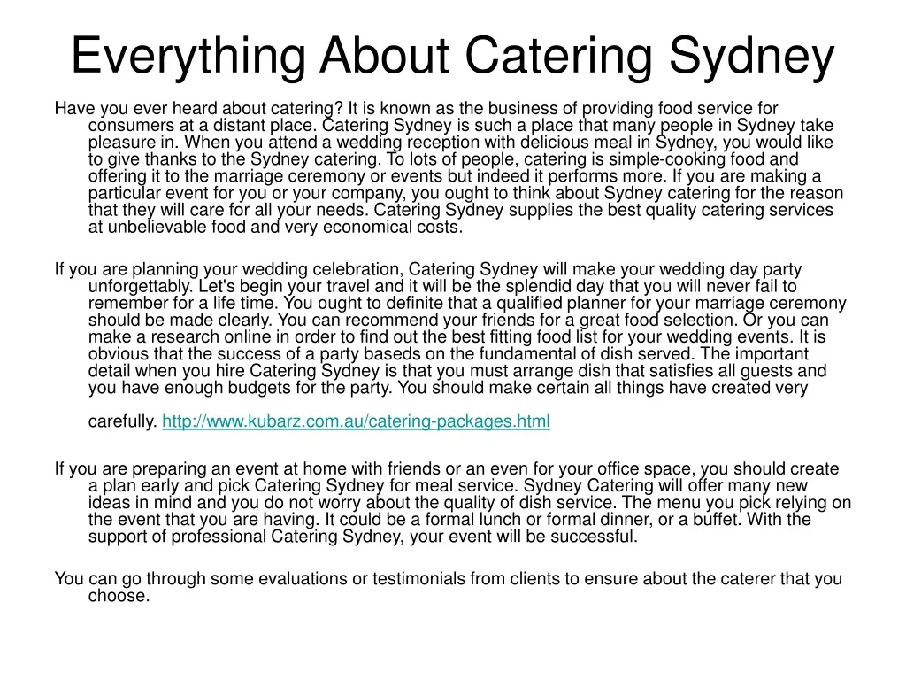 everything about catering sydney