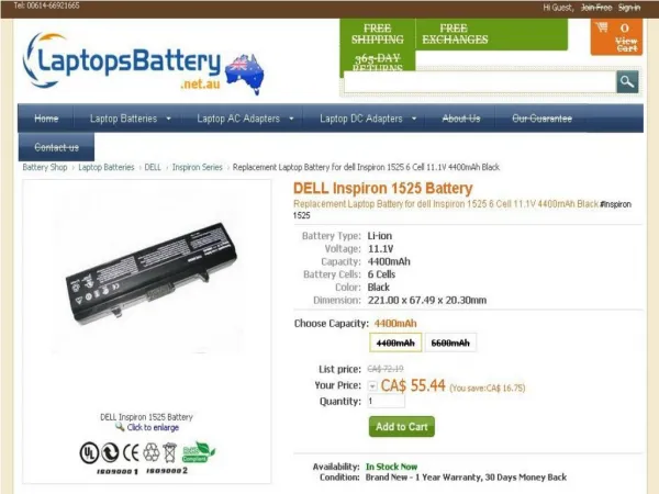 Facts About the Dell Inspiron 1525 Laptop Battery