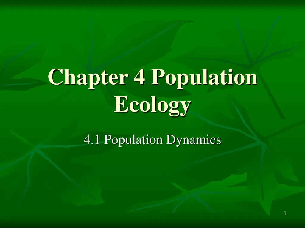chapter 4 population ecology