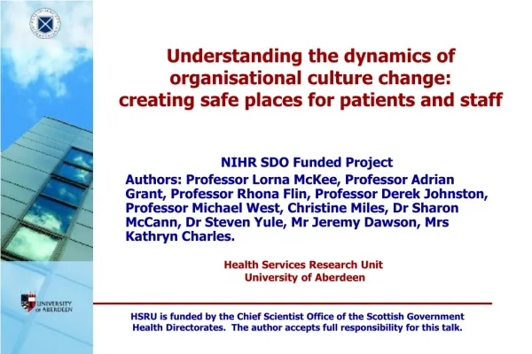 NIHR SDO Funded Project