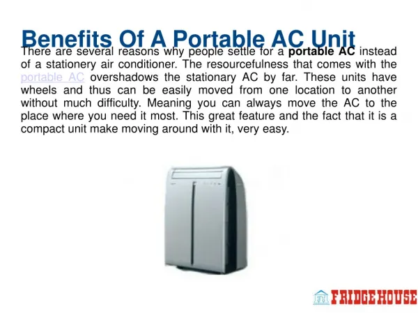 Benefits Of A Portable AC Unit