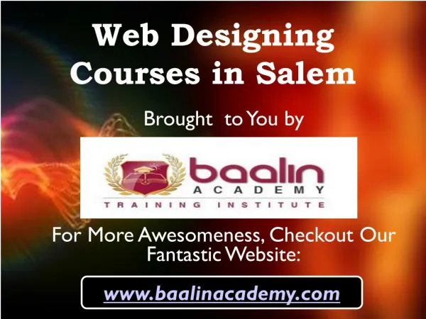 Web Designing Courses in Salem
