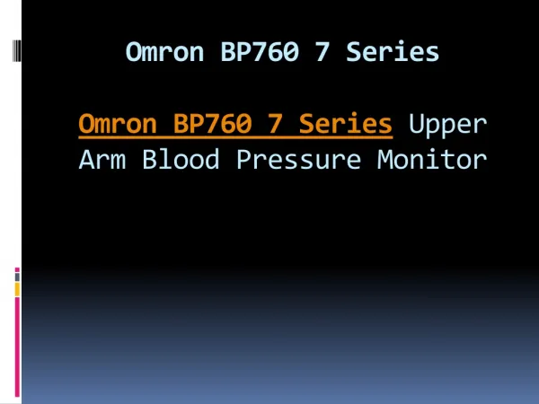 Omron BP760 7 Series