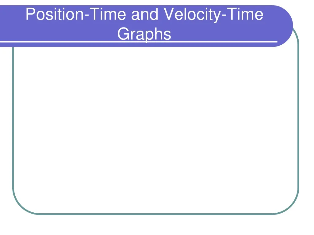 position time and velocity time graphs