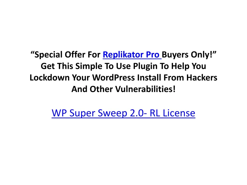 wp super sweep 2 0 rl license