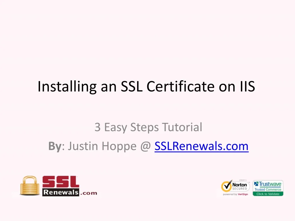 installing an ssl certificate on iis