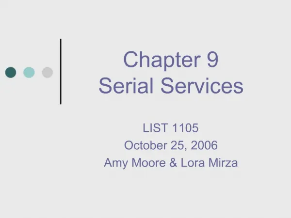 Chapter 9 Serial Services