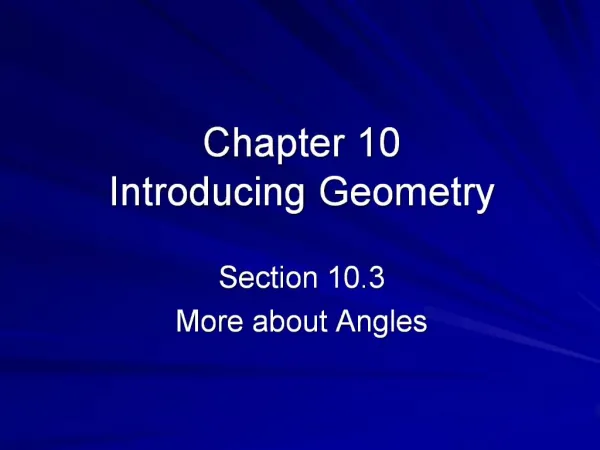 Chapter 10 Introducing Geometry