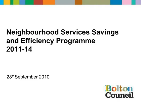 Neighbourhood Services Savings and Efficiency Programme 2011-14
