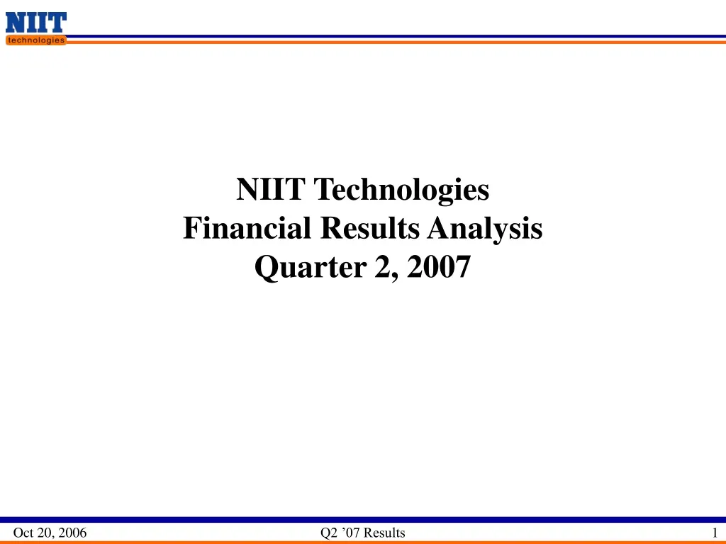 niit technologies financial results analysis quarter 2 2007