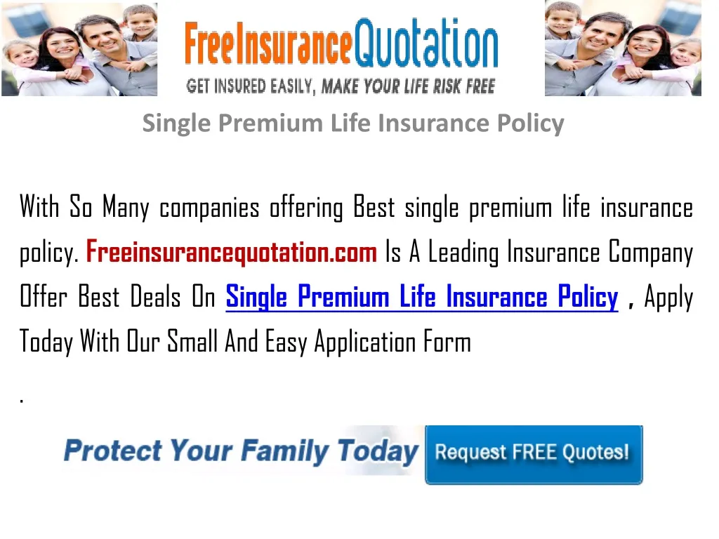 single premium life insurance policy