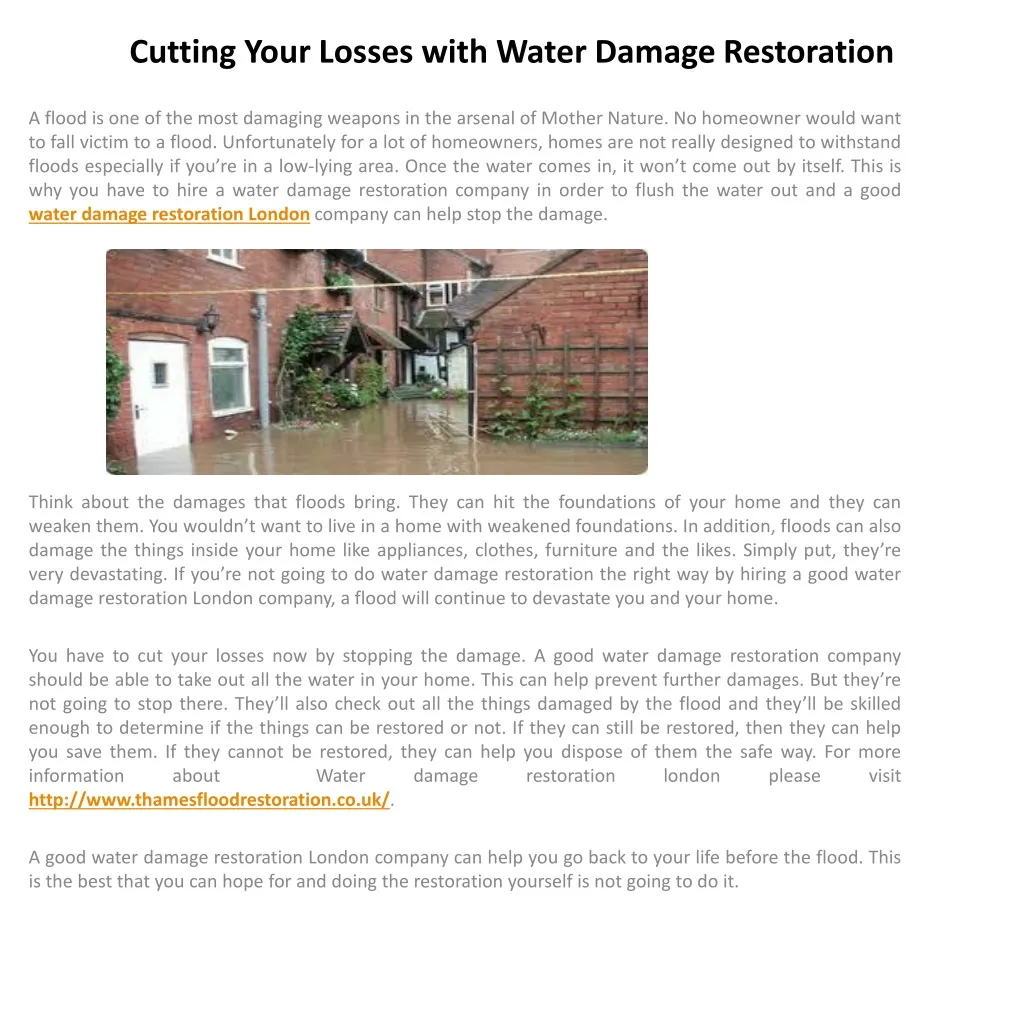 cutting your losses with water damage restoration