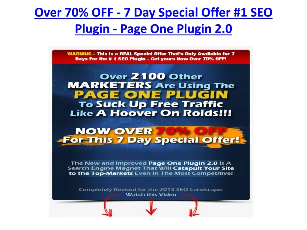 over 70 off 7 day special offer 1 seo plugin page one plugin 2 0