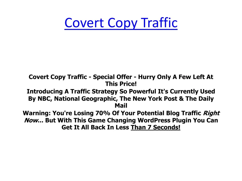 covert copy traffic