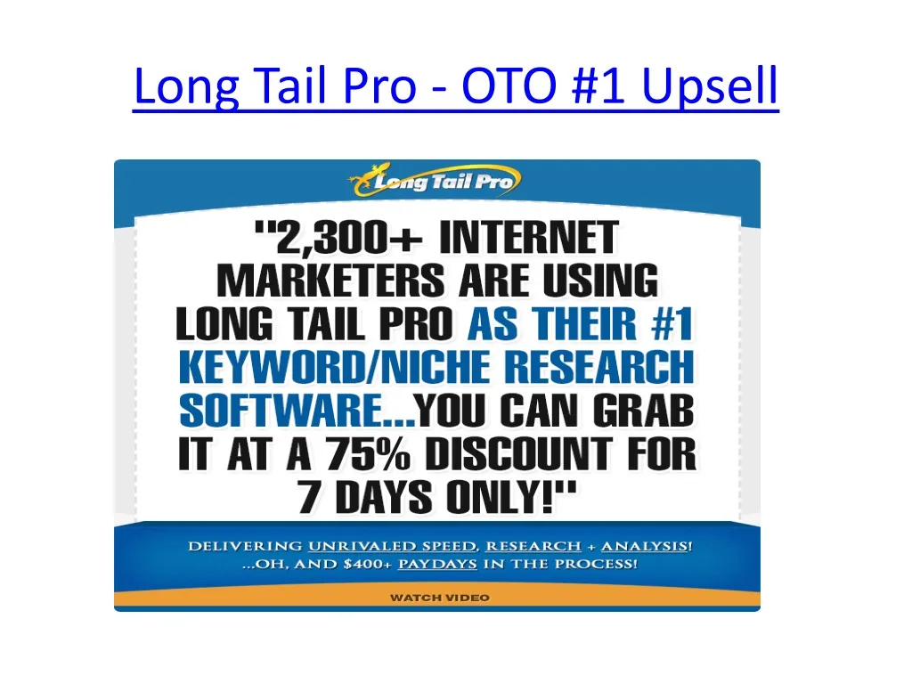long tail pro oto 1 upsell
