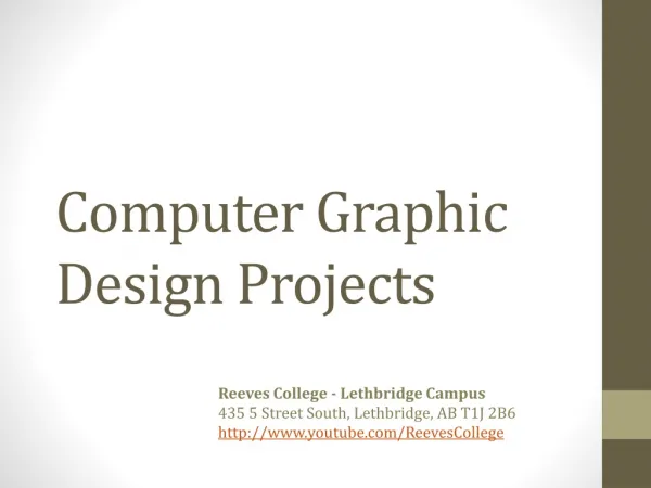 Computer Graphic Design Student Work at Reeves College