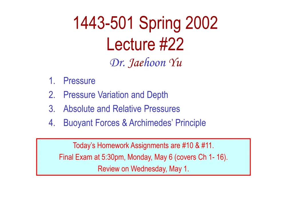 1443 501 spring 2002 lecture 22