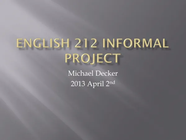 English 212 Presentation